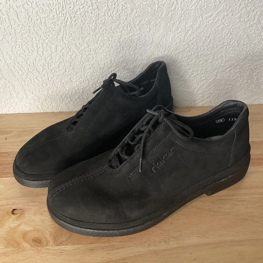 NWOT Rieker Antistress Black Lace Up Oxford Shoes Women‎ 38/US7-7.5 Leather